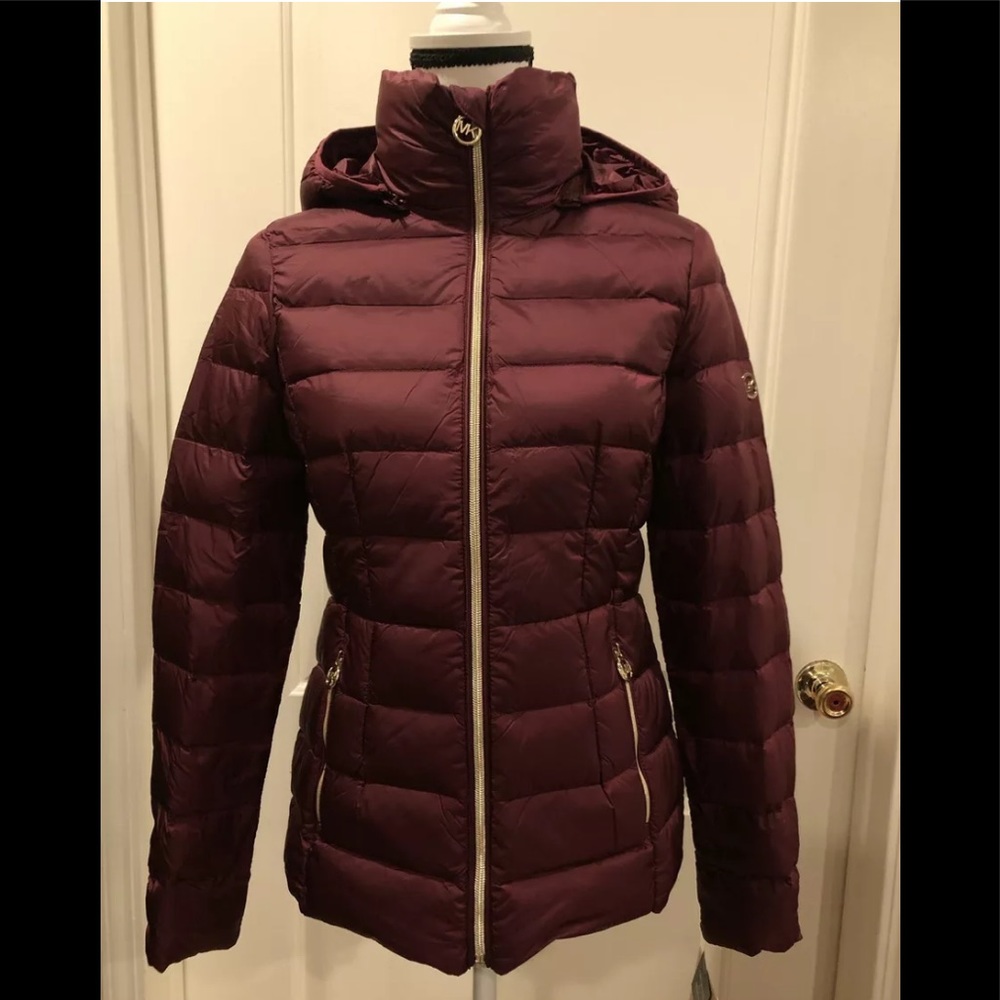 Michael Kors packable down jacket puffer dark ruby - Picture 4 of 12